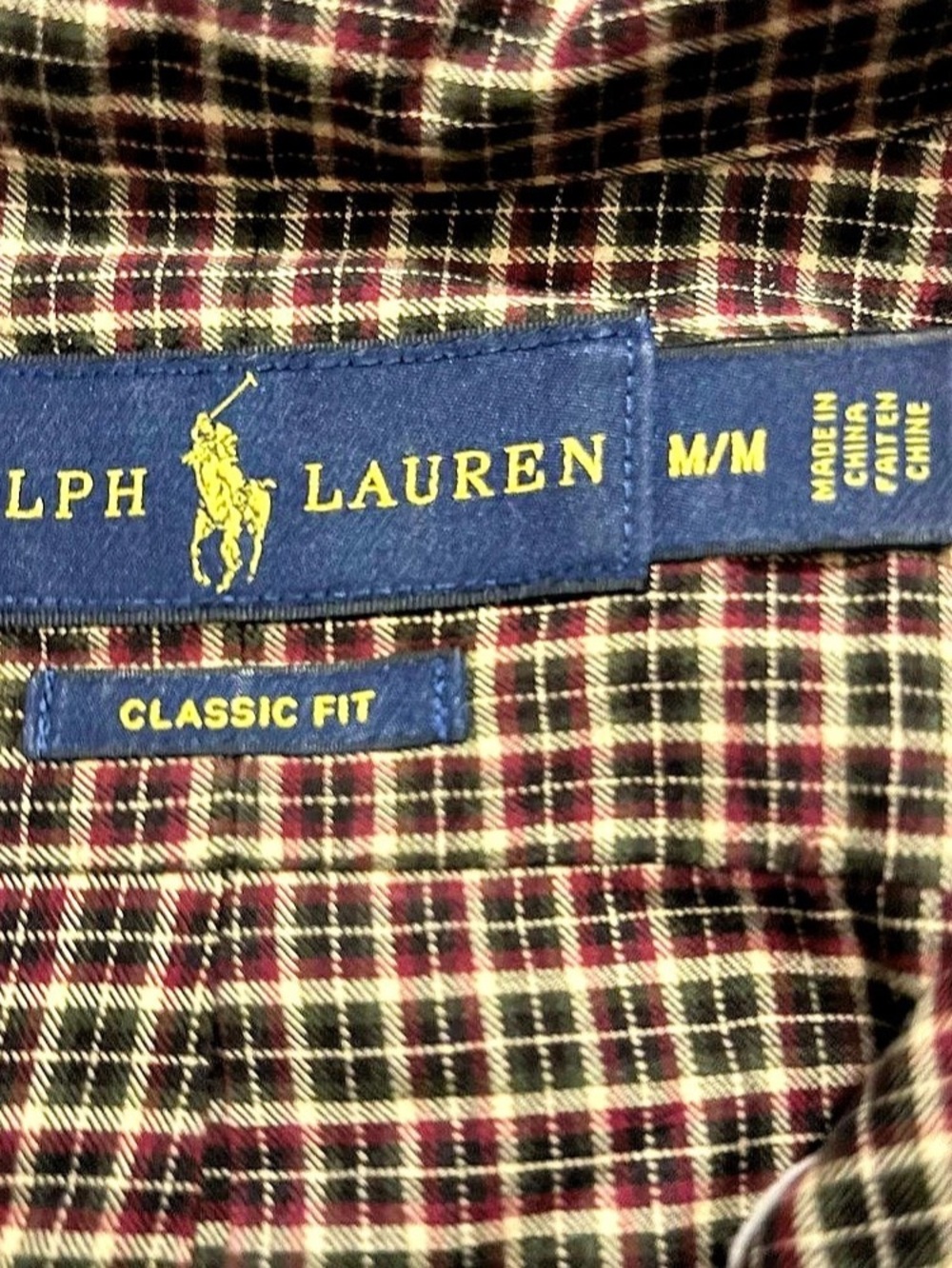 Ralph Lauren Classic Fit Plaid Button Down in Brown & Red Size Medium - Picture 3 of 7